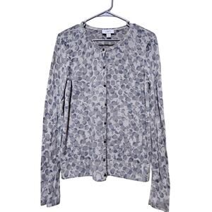Loft 100% Merino Wool Cardigan Women's Size L Metal Buttons Soft S NWOT Timeless